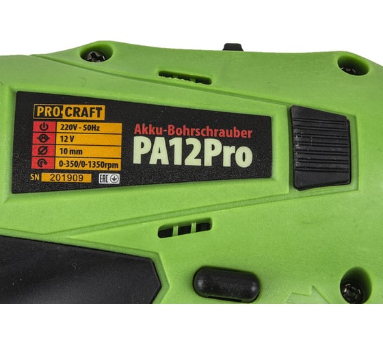 Аккумуляторный шуруповерт PROCRAFT PA12Pro с DFR патроном PA12PRODFR