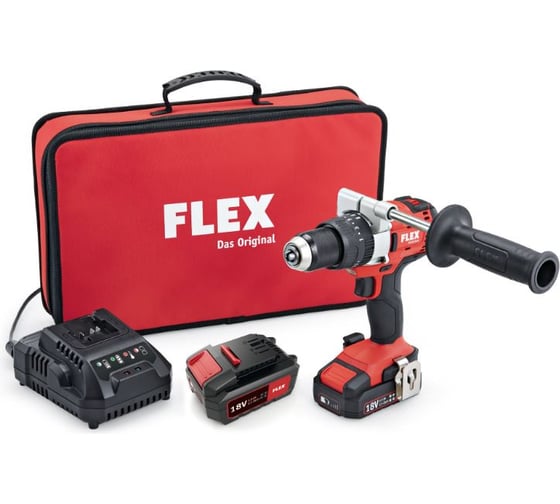 Двухскоростная аккумуляторная ударная дрель-шуруповерт FLEX PD 2G 18.0 S52 Promo 18.0 В 490202