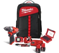 Аккумуляторная дрель-шуруповерт Milwaukee M12 FPD-202XH + промо-набор сантехника 4933471384