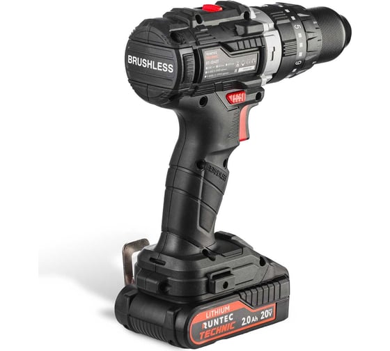 Ударная аккумуляторная дрель-шуруповерт RUNTEC TECHNIC 13 мм, 20 В, 2x2 Ач, 40 Нм RT-ID40T