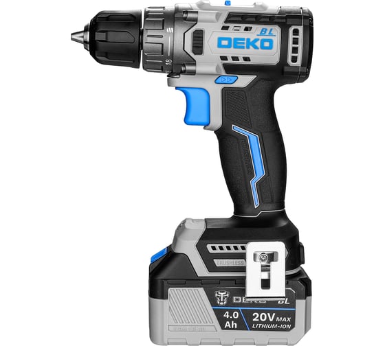 Аккумуляторная бесщеточная дрель-шуруповерт DEKO Loner 20V ONE +, 20В, 1x4.0 Ач 085-1004