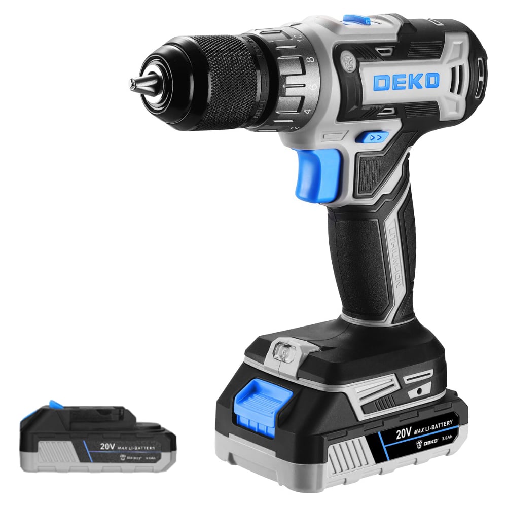 Аккумуляторная дрель-шуруповерт DEKO Loner 20V, 20В, 2x3.0 Ач 085-1005 ...