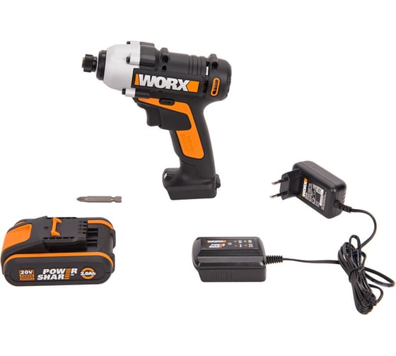 Аккумуляторный винтоверт WORX Impact 20 В, 1x2 Ач, кейс WX290.1