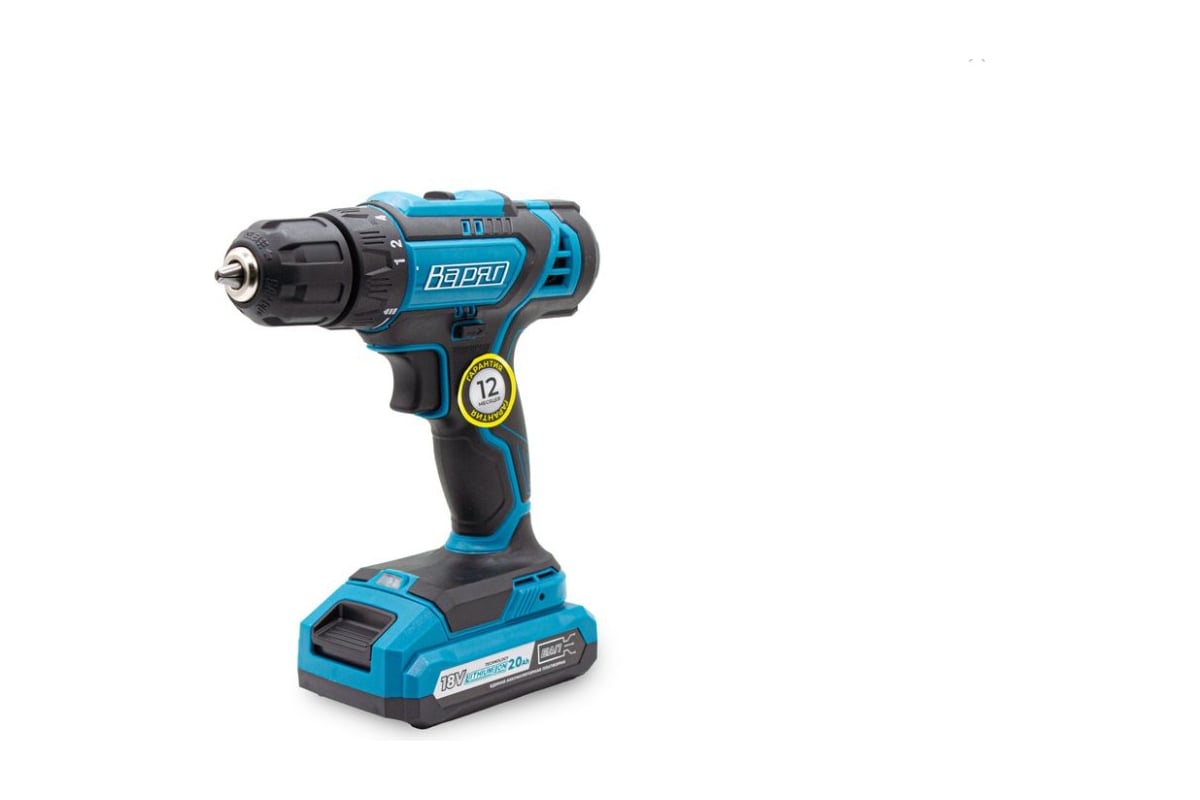 Дрель аккумуляторная ВАРЯГ ДА-18/2Л (18В, пат10мм,2 скорости,50Нm ...