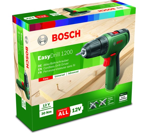 Аккумуляторная дрель-шуруповерт Bosch EasyDrill 1200 без акк. и з/у 06039D3005