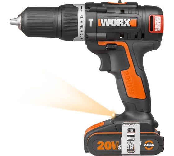 Ударная бесщеточная аккумуляторная дрель-шуруповерт WORX WX367.1