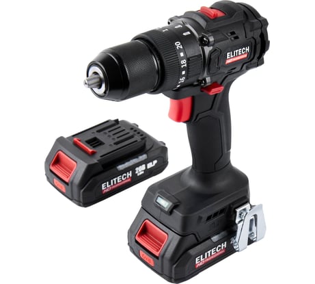 Аккумуляторная ударная дрель Elitech CD 20ISL2 (20В, 2х2Ач, 60Нм, BL) HD 205722