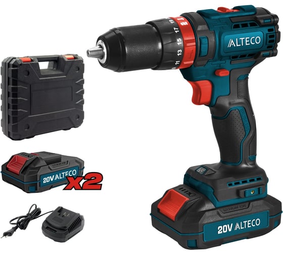 Бесщеточная аккумуляторная ударная дрель шуруповёрт ALTECO CID 1813 Li BL X2 62975