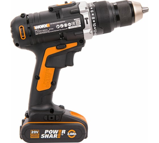 Ударная аккумуляторная дрель-шуруповерт WORX WX372.9