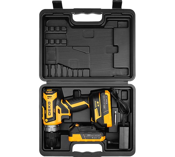 Аккумуляторная дрель-шуруповерт ZKCD20V в кейсе, 20В, 2x1.5Ач DEKO 084-1007 1