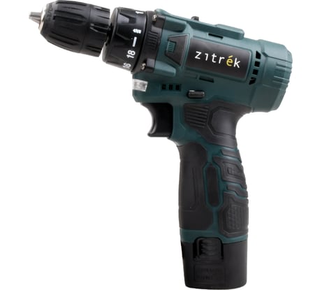 Дрель-шуруповерт аккумуляторная Zitrek Green 12V Max, 12В, 2x2.0Ач 085-1016