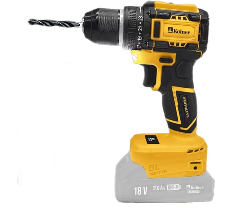 Аккумуляторная дрель-шуруповерт Kolner 18V UNI-M, BL, 34/15 Нм, Коlner KDD 18BL 8020100550
