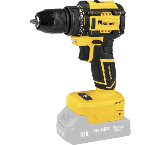 Аккумуляторная дрель-шуруповерт Kolner 18V UNI-M, BL, 34/15 Нм, Коlner KDD 18BL 8020100550