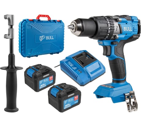 Аккумуляторная дрель-шуруповерт BULL SR 1805 в чемодане, XLTpro, 2x6 Ач, бесщеточная, 18 В, 120 Н*м, БЗП(мет.) 13 мм 1329604