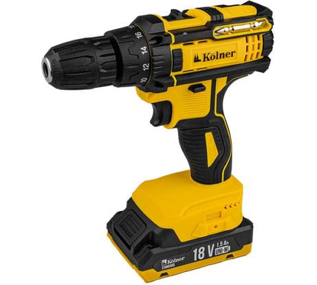 Аккумуляторная дрель-шуруповерт Kolner 18V UNI-M, 30 Нм, KCD 18LC, БЗП 8020100593