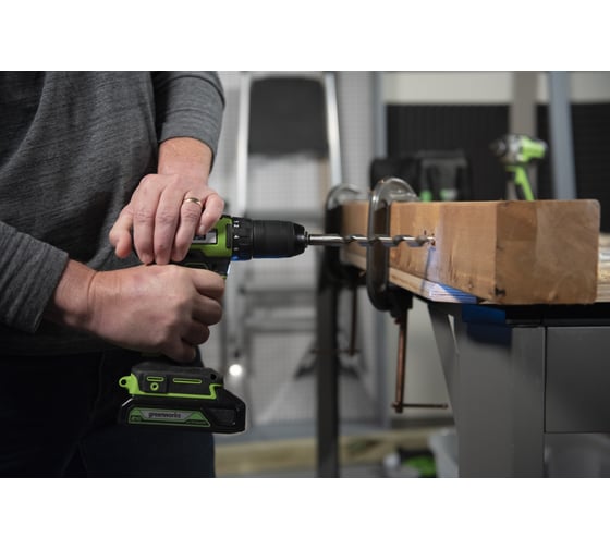 Ударная аккумуляторная дрель-шуруповерт Greenworks GD24DD60 3704107