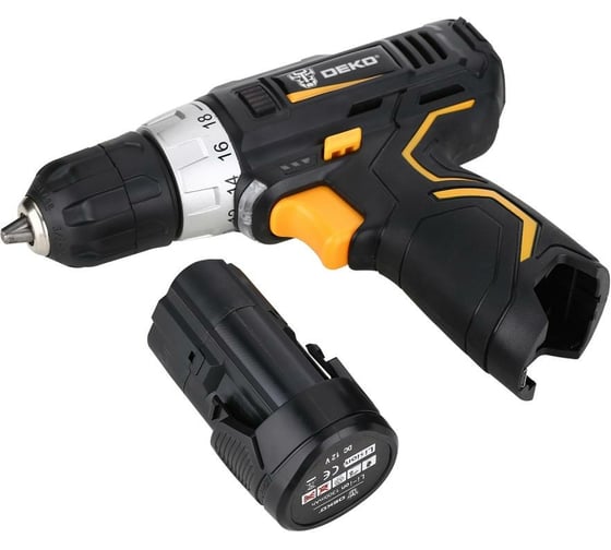 Аккумуляторная дрель-шуруповерт DEKO GCD12DU3 SET2 FU-Li-Ion + оснастка 13 шт, 12 В, 1х1.5 Ач, з/у 063-4146