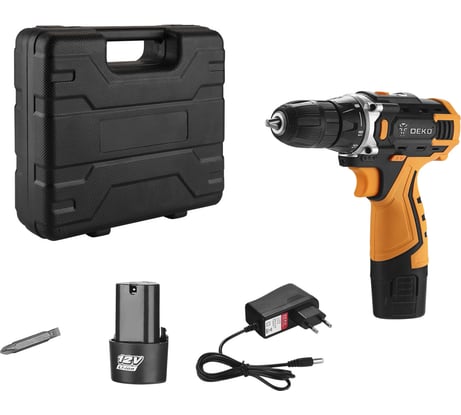 Аккумуляторная дрель-шуруповерт DEKO Banger SET 3, в кейсе, 2х1.5Ач, з/у 12V 063-4130