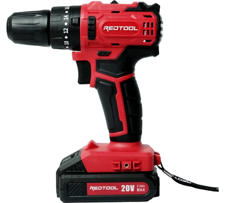 Ударная дрель с литий-ионным аккумулятором REDTOOL CS-1100SET 20В, 2000мАч, 50Нм, 2 скорости RT 1100