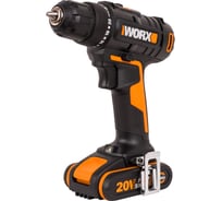 Дрель-шуруповерт аккумуляторная WORX 20В, 2Ач х2, ЗУ 0,4А, сумка WX100.2 36000246