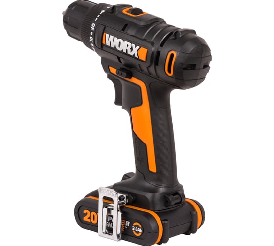 Дрель-шуруповерт аккумуляторная WORX 20В, 2Ач х2, ЗУ 0,4А, сумка WX100.2