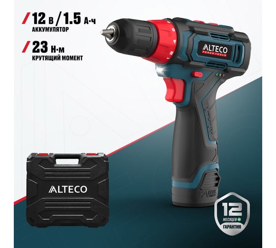 Аккумуляторная дрель шуруповерт ALTECO CD 12-23 71390