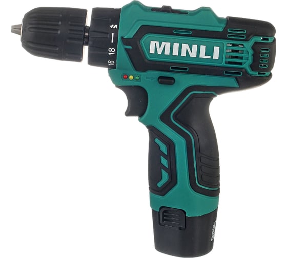 Аккумуляторная дрель-шуруповерт MINLI 10mm 22N.m Li-ion 12Vx2 DC102.3 1