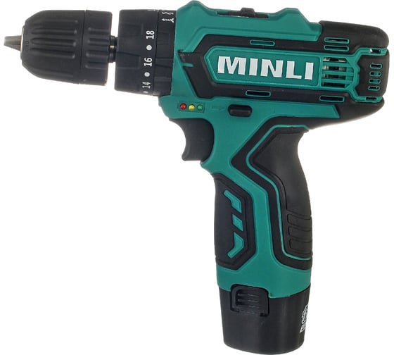 Аккумуляторная дрель-шуруповерт MINLI 10mm 22N.m Li-ion 12Vx2 DC102.3