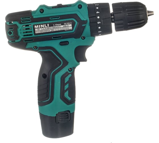 Аккумуляторная дрель-шуруповерт MINLI 10mm 22N.m Li-ion 12Vx2 DC102.3