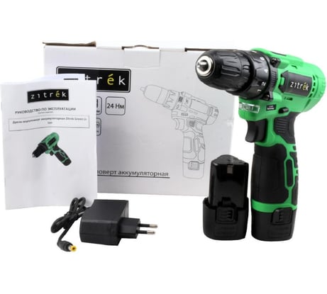 Дрель-шуруповерт Zitrek аккумуляторная Green Li-ion, 12В, 2x1.5Ач 086-1001