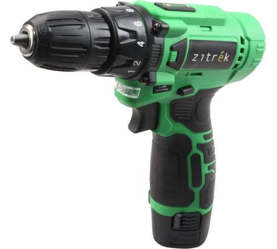 Дрель-шуруповерт Zitrek аккумуляторная Green Li-ion, 12В, 2x1.5Ач 086-1001