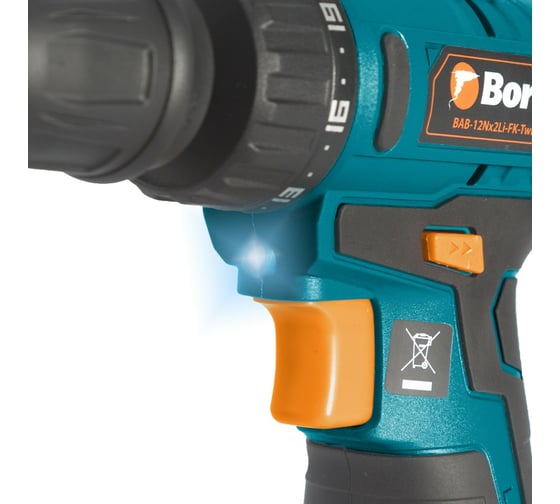 Аккумуляторная дрель-шуруповерт BORT BAB-12Nx2Li-FK-Twin 93410037
