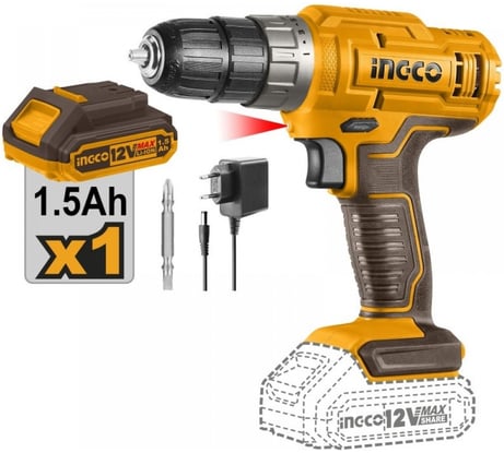 Аккумуляторная дрель-шуруповерт INGCO Li-Ion 12В CDLI1218
