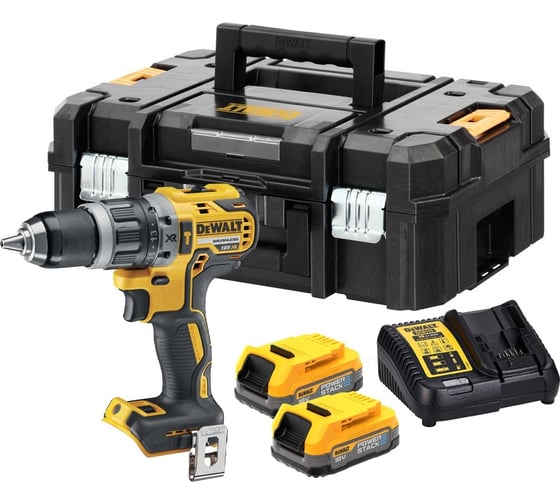 Аккумуляторная ударная дрель-шуруповерт DEWALT DCD796E2T, 18 В, 2000 об/мин, 34000 уд/мин, с 2 АКБ 1.7 Ач и ЗУ, в кейсе DCD796E2T-QW 1
