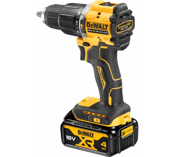 Аккумуляторная ударная дрель-шуруповерт DEWALT DCD100YM2T, 18 В, 1650 об/мин, 28050 уд/мин, с 2 АКБ 4 Ач и ЗУ, в кейсе TSTAK DCD100YM2T-QW
