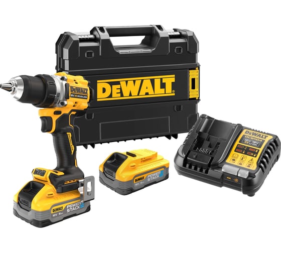 Аккумуляторная дрель-шуруповерт Dewalt 18 В, 2000 об/мин, с 2 АКБ 5 Ач и ЗУ, в кейсе TSTAK DCD800H2T 1