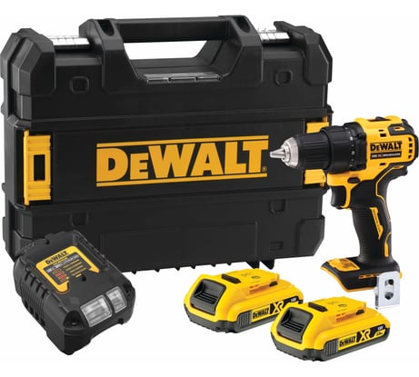 Аккумуляторная дрель-шуруповерт Dewalt DCD708D2T, 18 В, 1650 об/мин, с 2 АКБ 2 Ач и ЗУ, в кейсе TSTAK DCD708D2T-QW