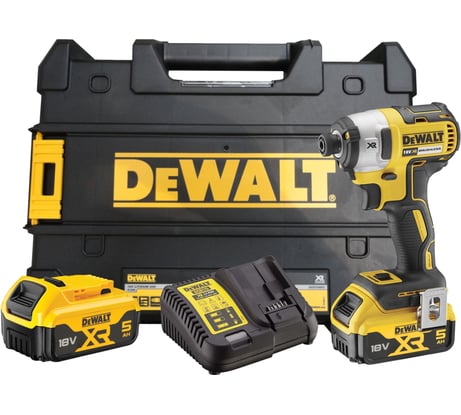Аккумуляторный шуруповерт DEWALT DCF887P2, 18 В, 205 Нм, 3800 уд/мин, с 2 АКБ 5 Ач и ЗУ, в кейсе DCF887P2-QW