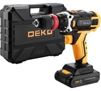 Аккумуляторная дрель-шуруповерт DEKO DKCD20FU-Li SET со съемным патроном в кейсе, оснастка 13 шт 3 063-4177