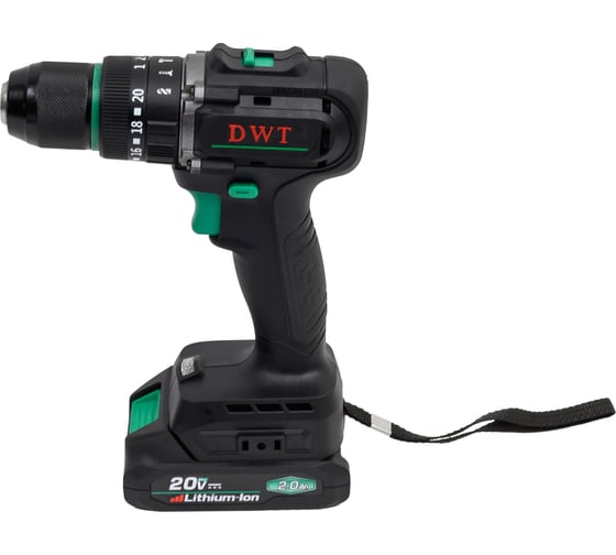Бесщеточная аккумуляторная ударная дрель-шуруповерт DWT ASBP-20 DNG-2 BMC