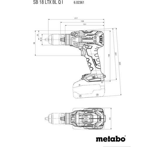 Аккумуляторный винтоверт Metabo SB 18 LTX BL Q I 602361850