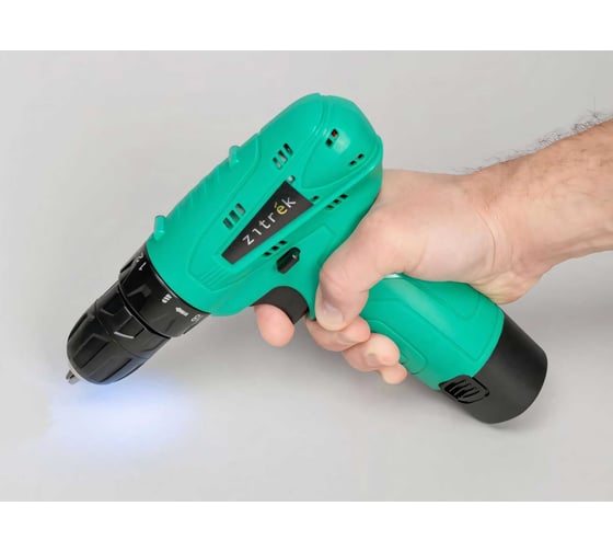 Аккумуляторная дрель Zitrek Green 12 (12В, Li-ion аккумулятор 1шт, ЗУ, бита) 063-4071