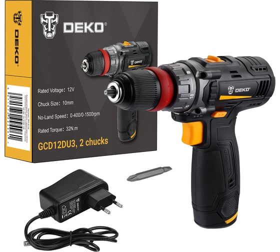 Аккумуляторная дрель-шуруповерт DEKO GCD12DU3 Li-Ion 063-4114