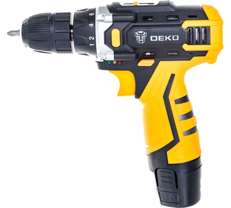 Аккумуляторная дрель DEKO 12В + набор 63 инструмента в кейсе DKCD12FU-Li 2.0Ahx2 63 tools + 063-4094