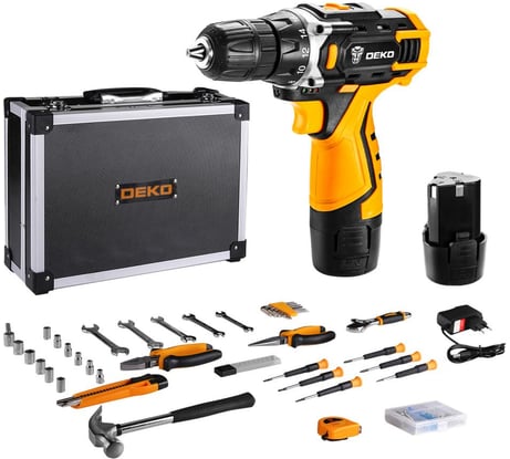 Аккумуляторная дрель + набор инструментов DEKO DKCD12FU-Li 063-4136