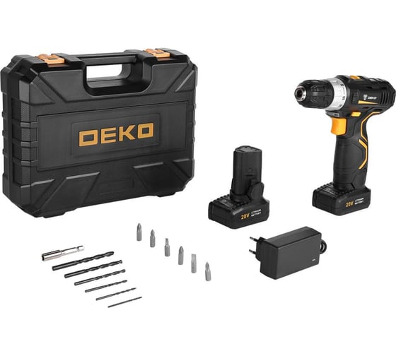 Аккумуляторная дрель-шуруповерт DEKO GCD20DU3 SET 3 в кейсе + оснастка 13 шт, 21.5 Ач 063-4142 1