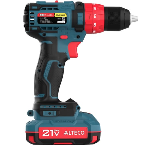 Бесщеточная аккумуляторная ударная дрель-шуруповёрт ALTECO CID 21-45 X2 BL 78080