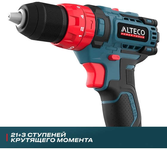 Бесщеточная аккумуляторная ударная дрель-шуруповёрт ALTECO CID 21-45 X2 BL 78080