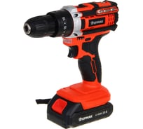 Дрель-шуруповерт аккумуляторный ударный ЕРМАК ДША-20, 20В, 2Ач, 0-400-1500 об.мин, 40 нм 691-046