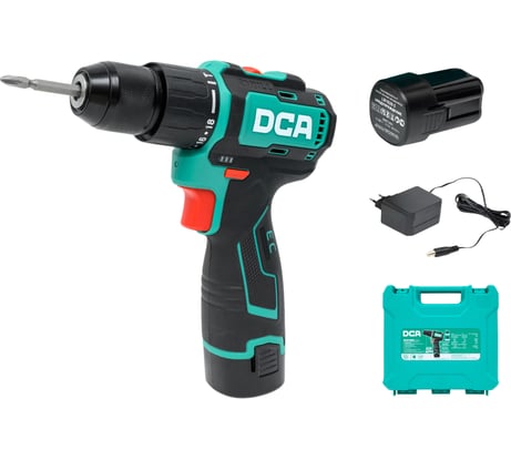 Аккумуляторная дрель-шуруповерт DCA 2 АКБ 2 А*ч, в кейсе ADJZ1604i (TYPE E)